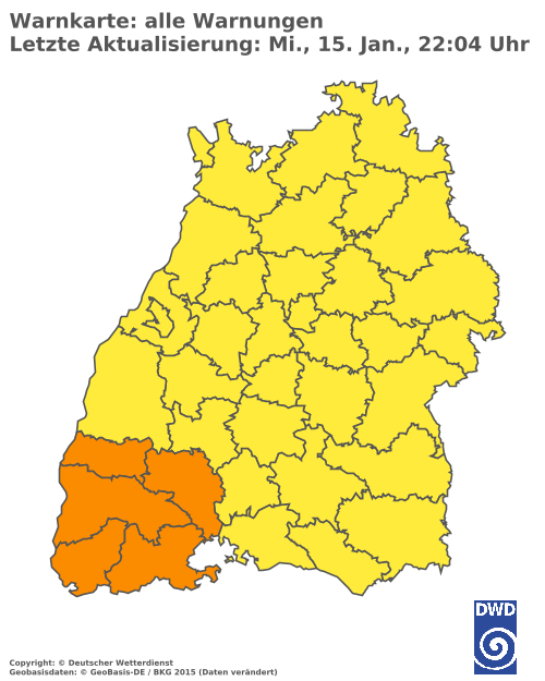 Aktuelle Wetterwarnungen für Lörrach