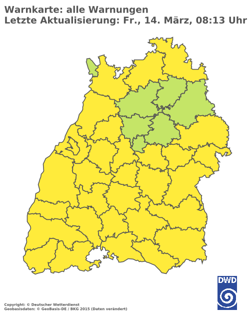 Aktuelle Wetterwarnungen für Lörrach